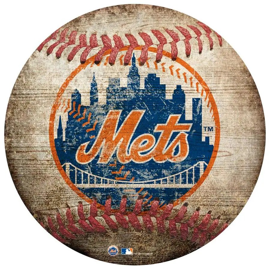 Fan Creations New York Mets 12in Baseball Shaped Sign in the Wall Art