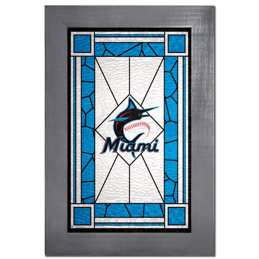Fan Creations Miami Marlins Stained Glass 11x19 Sign in the Wall Art