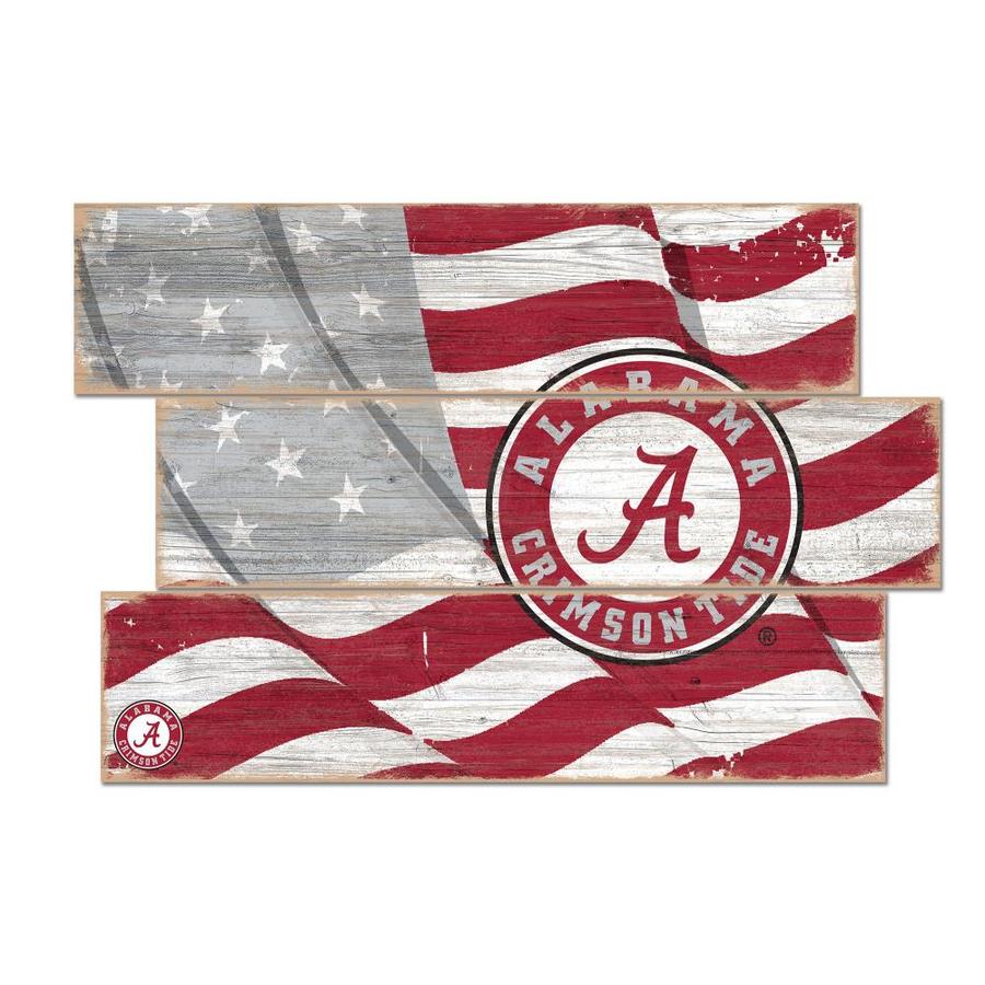 Fan Creations University of Alabama Flag 3 Plank in the Wall Art