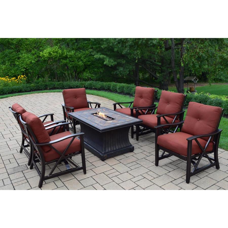 Oakland Living Aluminum Propane Fire Tables 52in W 55000BTU Copper