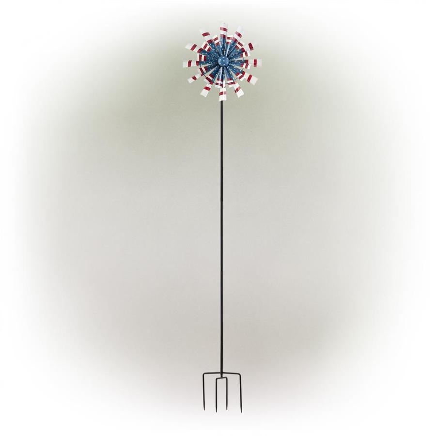 Alpine Corporation Patriotic Metal Dual Wind Spinner Garden