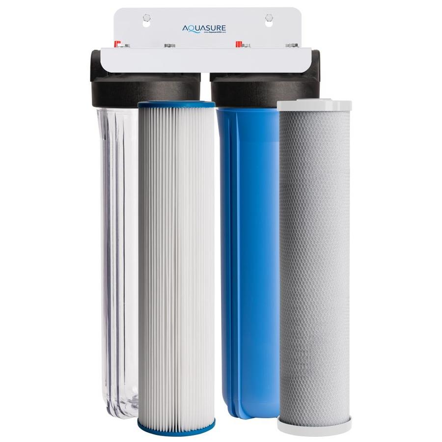 AQUASURE Fortitude Dual High Flow Whole House Pleated Sediment Plus