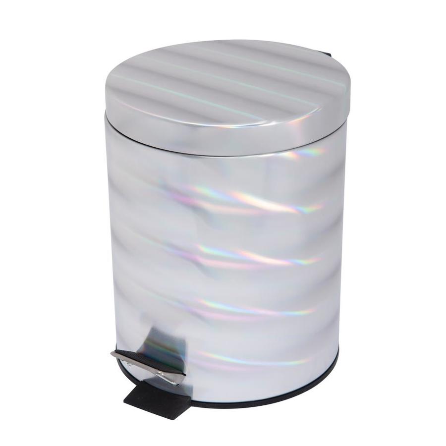 Bath Bliss Bath Bliss Holographic Round Step Pedal Trash Can in the