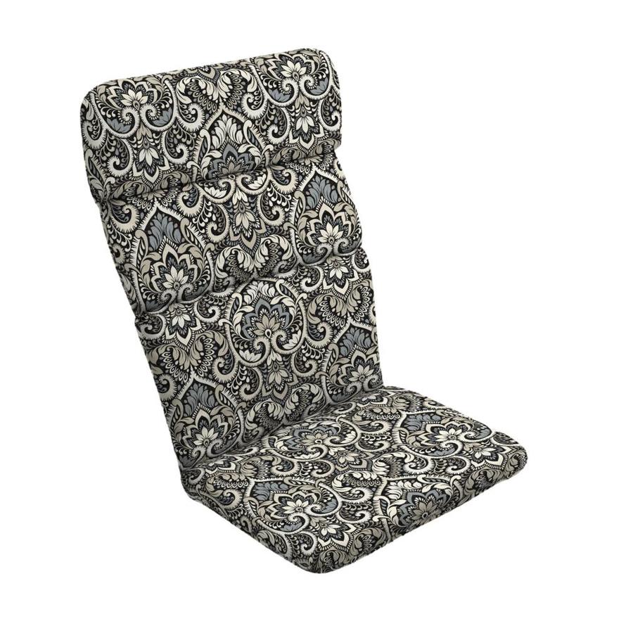 Arden Selections Black Aurora Damask Patio Chair Cushion in the Patio