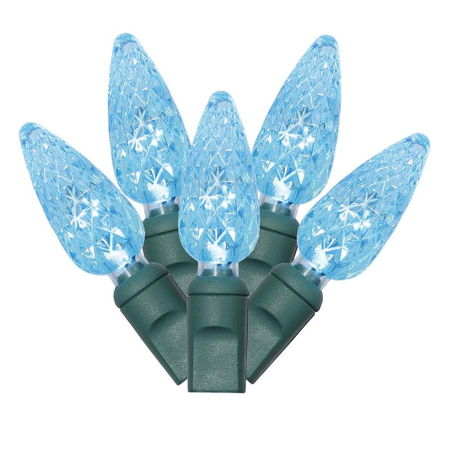 Vickerman Vickerman 100 Teal C6 LED Single Mold Light on Green Wire, 34