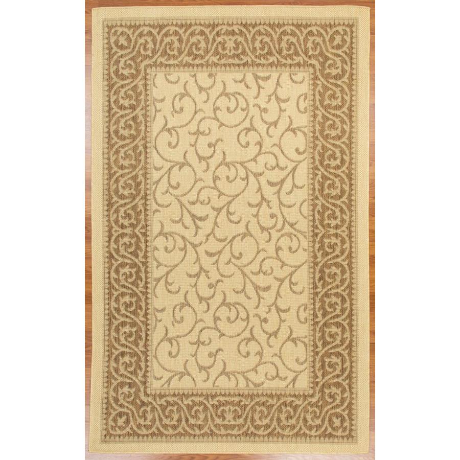 MSRUGS FW 4 x 6 Offwhite Indoor/Outdoor Floral/Botanical Area Rug in