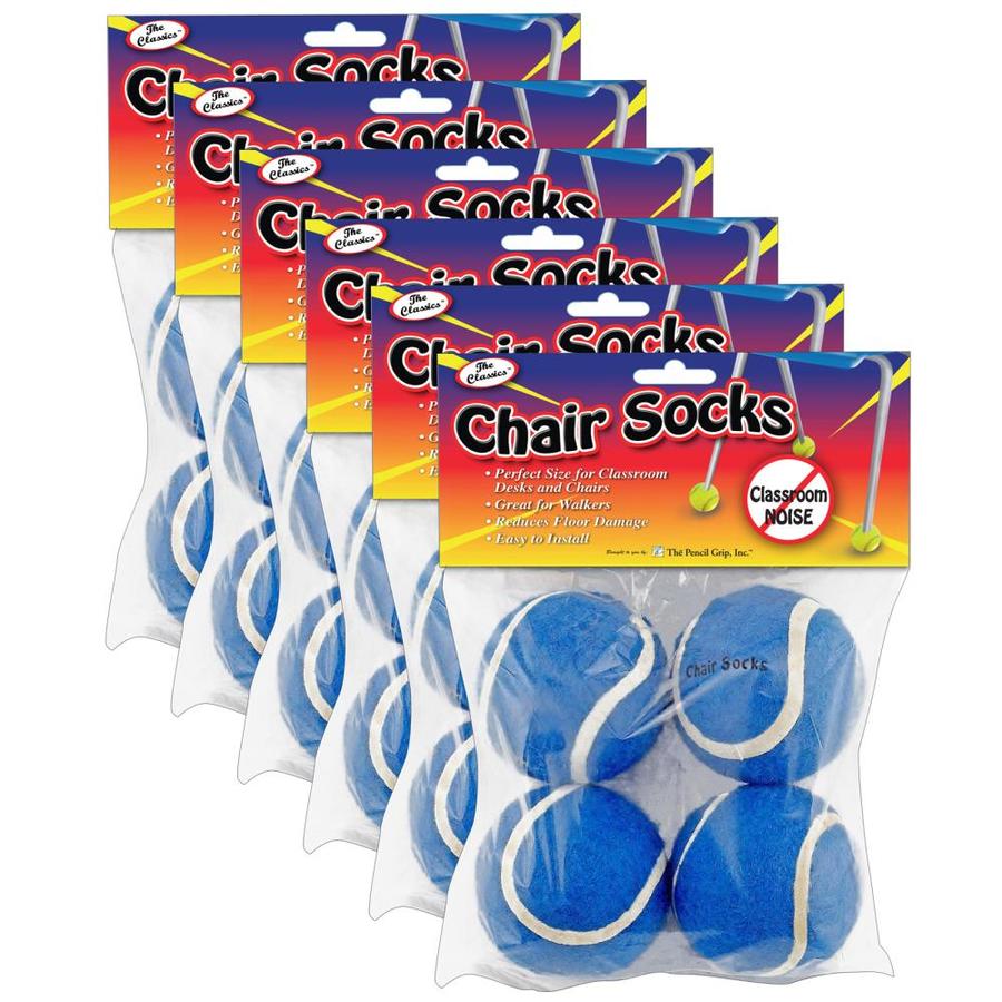 The Pencil Grip Chair Socks, Blue, 4 Per Pack, 6 Packs in the Chair Leg
