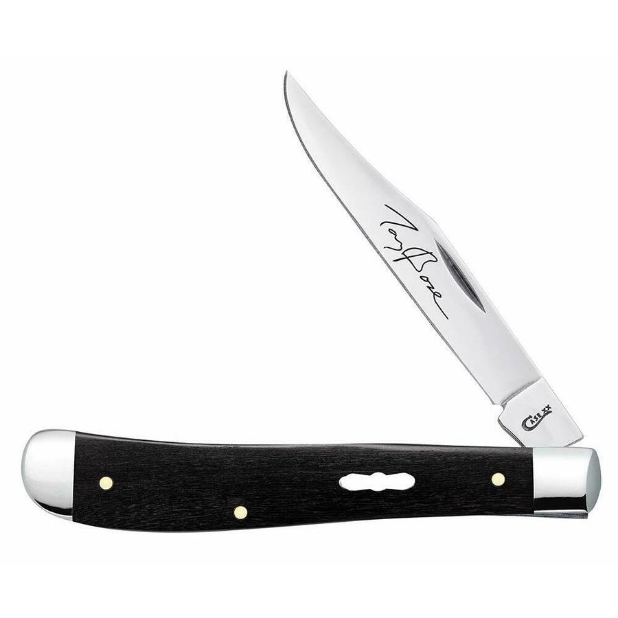 Case Cutlery Case Cutlery CAS10674 2019N Ebony Wood Smooth Slimline Trapper Folding Knife in