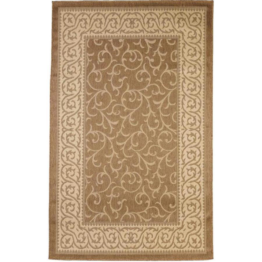 MSRUGS FW 4 x 6 Gold Indoor/Outdoor Floral/Botanical Area Rug in the