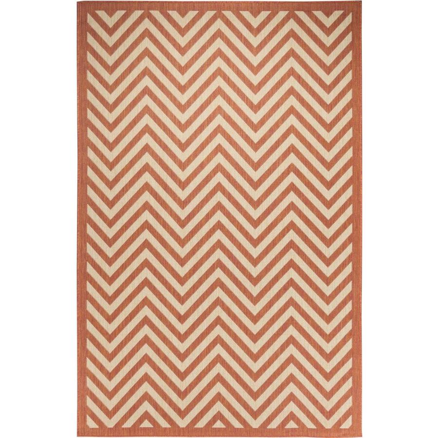 MSRUGS MSRUGS Chevron Indoor/Outdoor Flatweave Coral Contemporary 4 ft