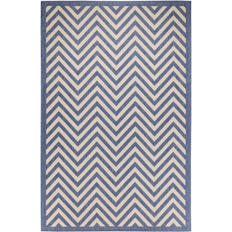 MSRUGS FW 4 x 6 Blue Indoor/Outdoor Chevron Area Rug in the Rugs