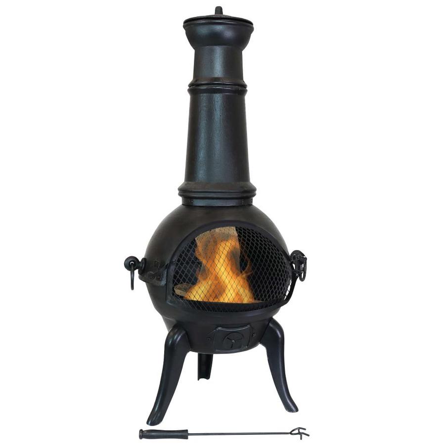 Sunnydaze Decor Sunnydaze Pioneer Black Cast Iron Outdoor Chiminea with