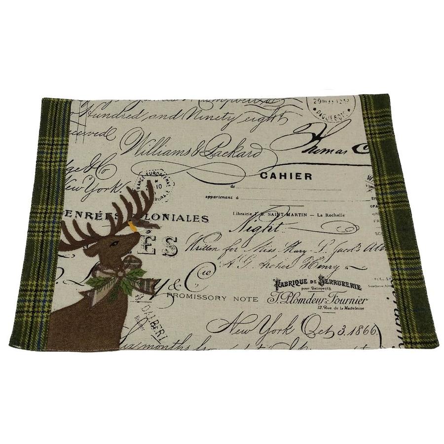 MANOR LUXE Reindeer with Applique Suede Collection Christmas Placemat
