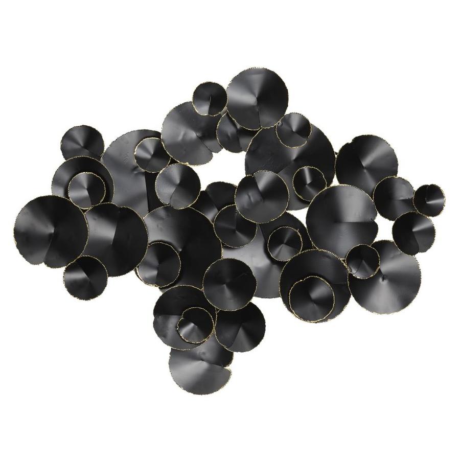 Grayson Lane Large Abstract Black Metal Wall Decor with Textured Gold