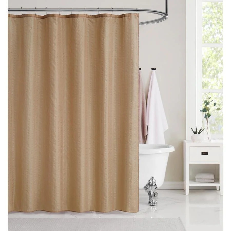 Olivia Gray 72in Polyester Taupe Solid Shower Curtain in the Shower