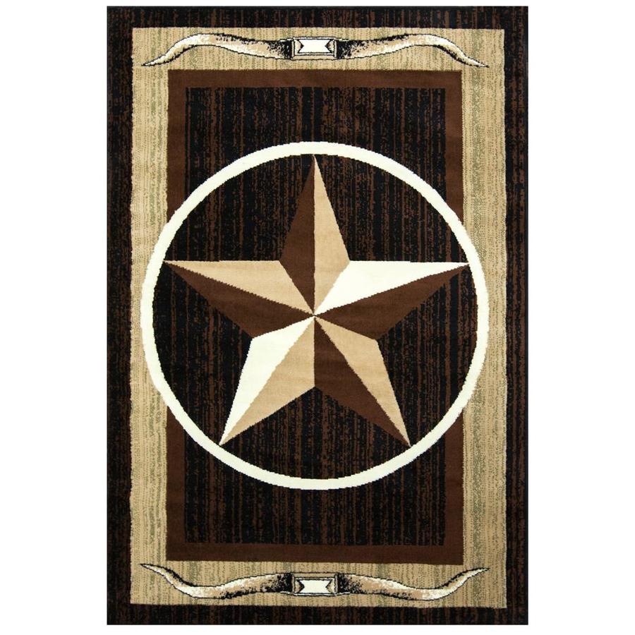 MSRUGS MSRUGS Texas Star Brown 8 ft. by 10 ft. Area Rug in the Rugs