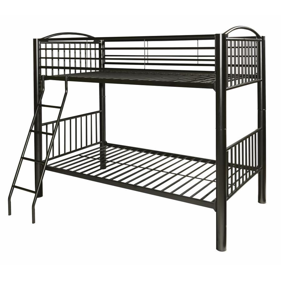 Powell Heavy Metal Black Twin Over Twin Bunk Bed in the Bunk Beds