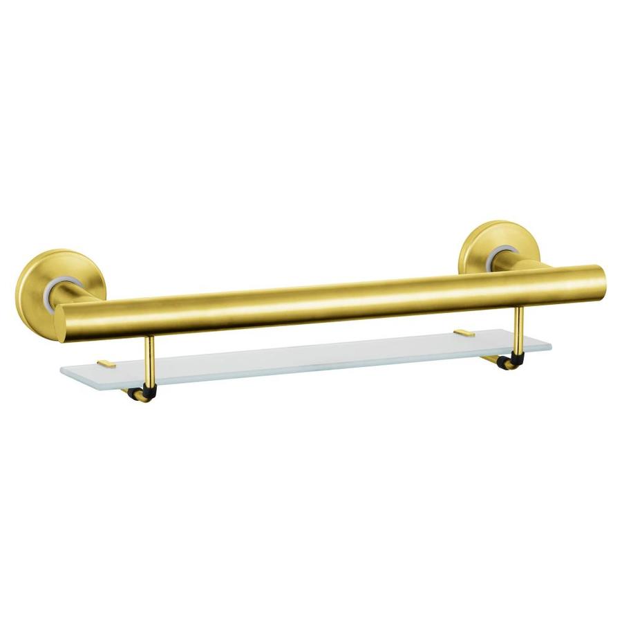 evekare Shower/Bath Shelf with Grab Bar Gold in the Grab Bars