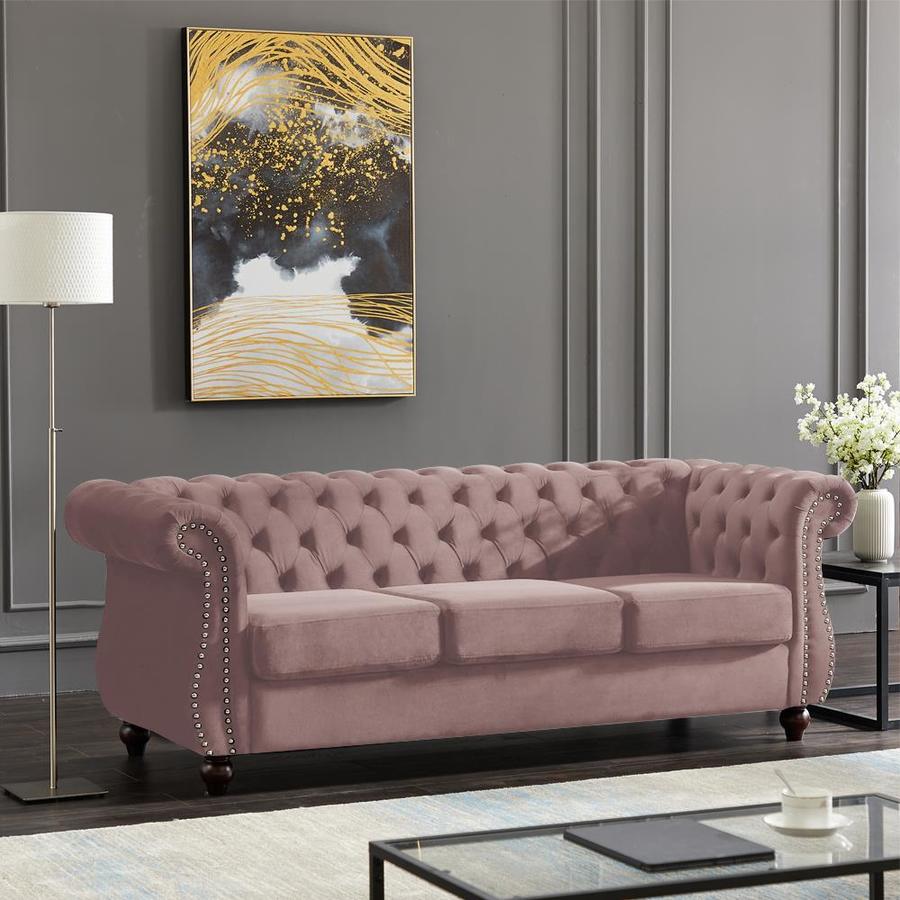 CASAINC Modern Pink Velvet Sofa in the Couches, Sofas & Loveseats
