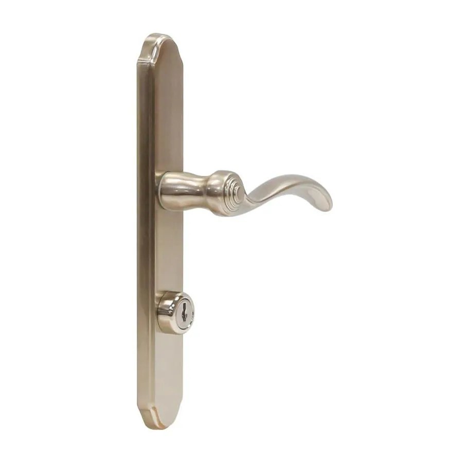 LARSON Brushed Nickel Storm Door Revere Mortise Latch Set in the Screen