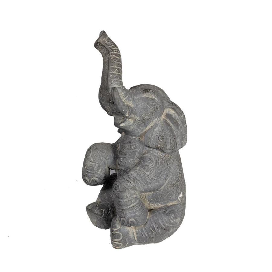 Galt International 19.69in H x 9.45in W Gray Elephant Garden Statue in the Garden Statues