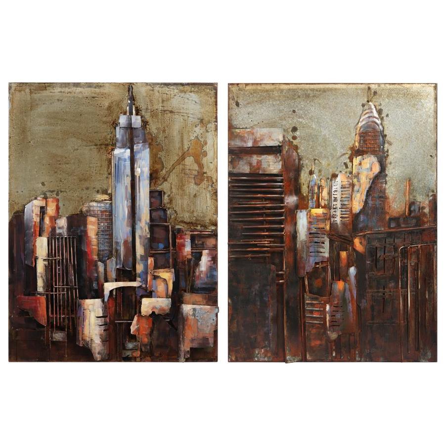 Empire Art Direct Iron Wall Art Sculpture 40 In. x 30 In. Each The