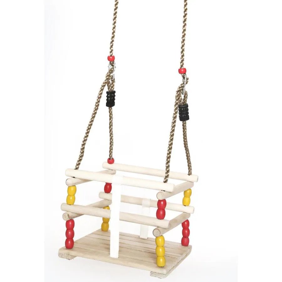 Playberg Wooden Baby Swing Hanging Ropes in the Swings