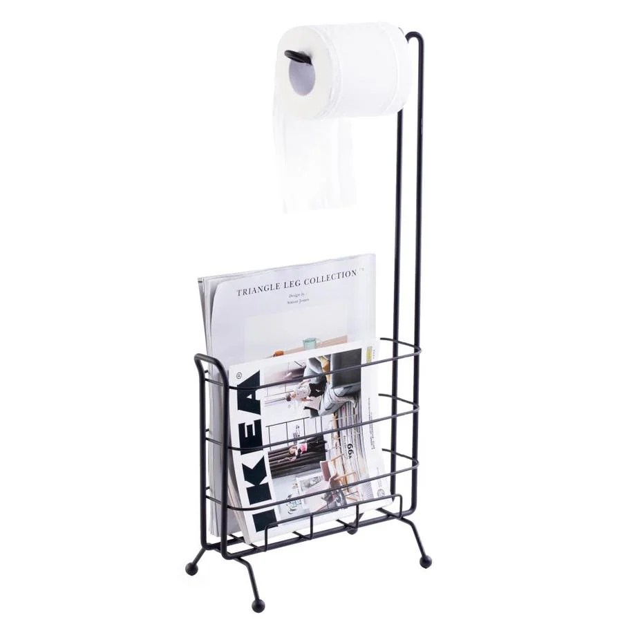 Basicwise Toilet Paper Holder Magazine Rack in the Bathroom Vanity