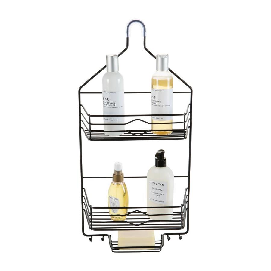 Bath Bliss Bath Bliss 2 Tier Aztec Shower Caddy in Matte Black in the