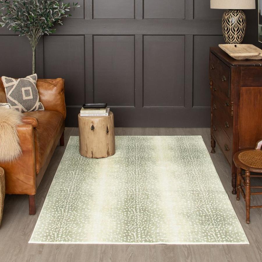 Mohawk Home Prismatic 8 x 10 Cream Indoor Animal print Area Rug in the Rugs department at