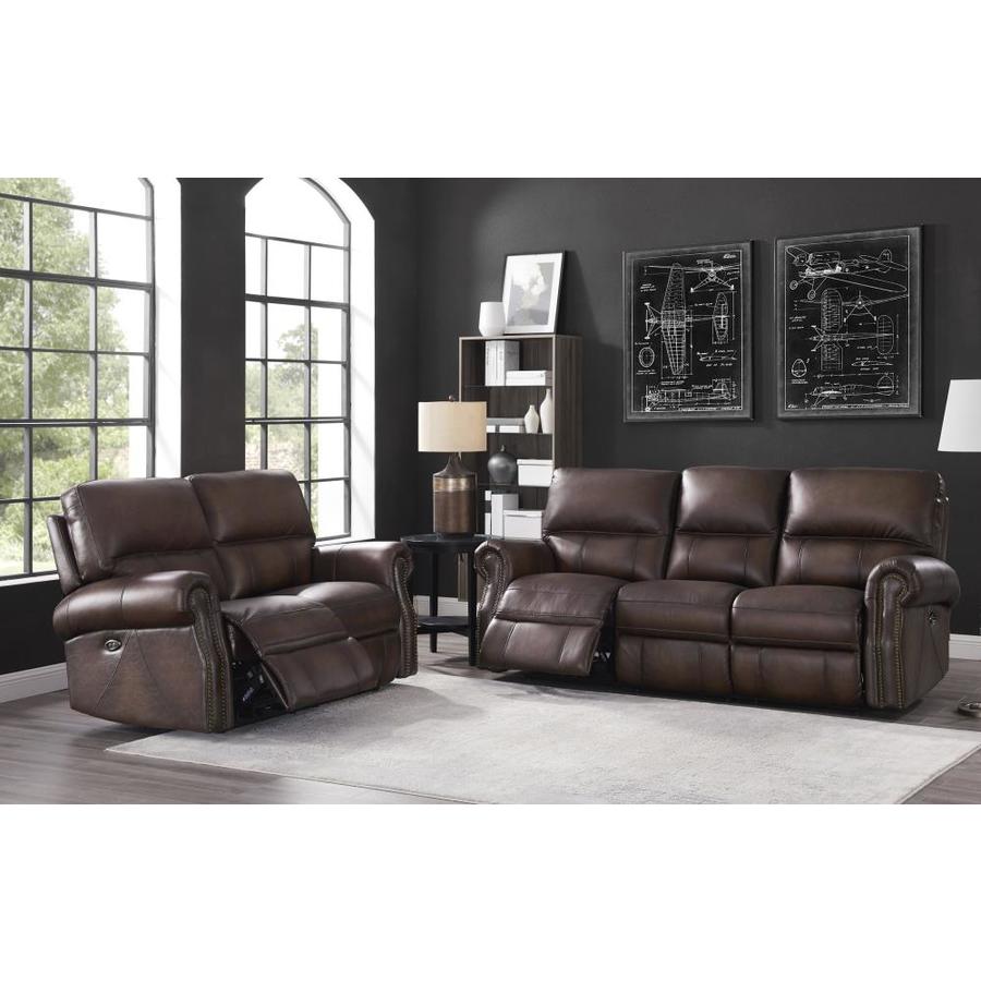 Hydeline Raymond Leather Power Reclining 2 Piece Living Room Set, Sofa