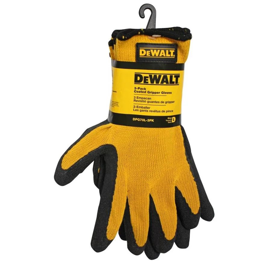 DEWALT DEWALT DPG70 Textured Rubber Coated Gripper Glove L 3 Pack in