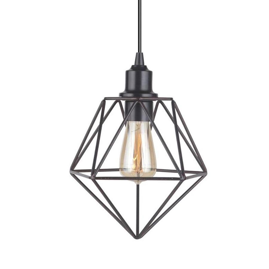 Worth Home Products Instant Pendant Light Brushed Bronze GeoPyramid in