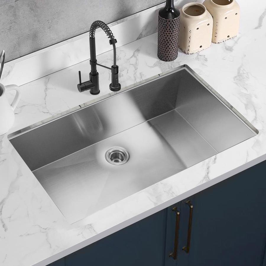 CASAINC Undermount 36in x 21in Stainless Steel Single Bowl Kitchen