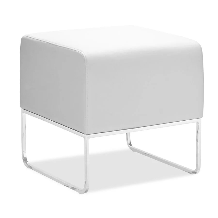 Shop Zuo Modern Modern White Faux Leather Ottoman at