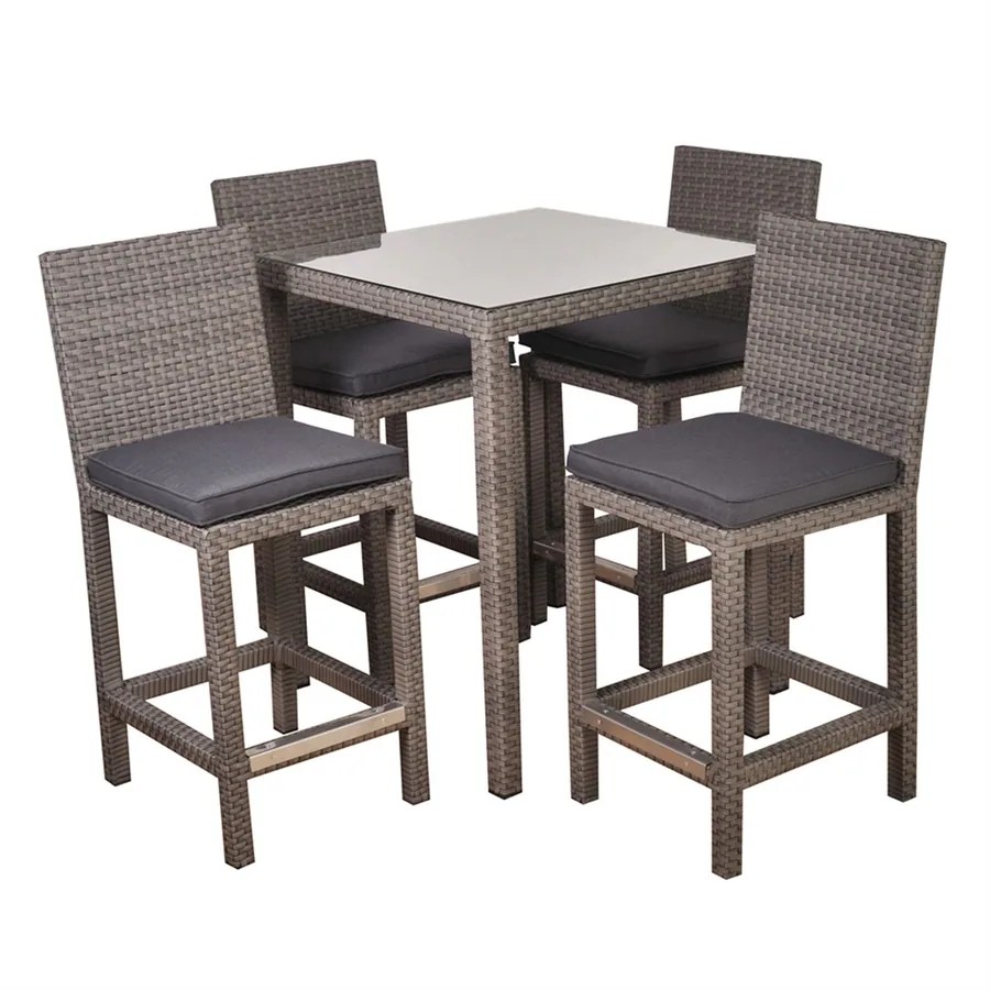 Shop International Home Atlantic 5Piece Dark Brown Glass Tabletop Bar