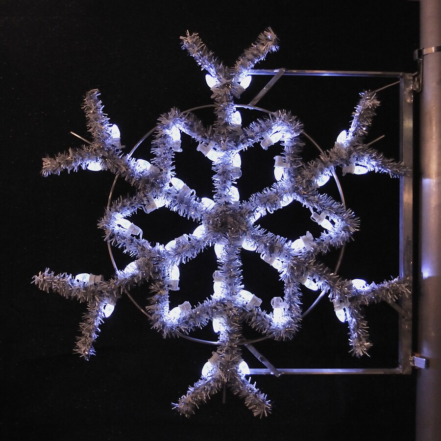 Holiday Lighting Specialists 3ft Garland Snowflake Pole Decoration