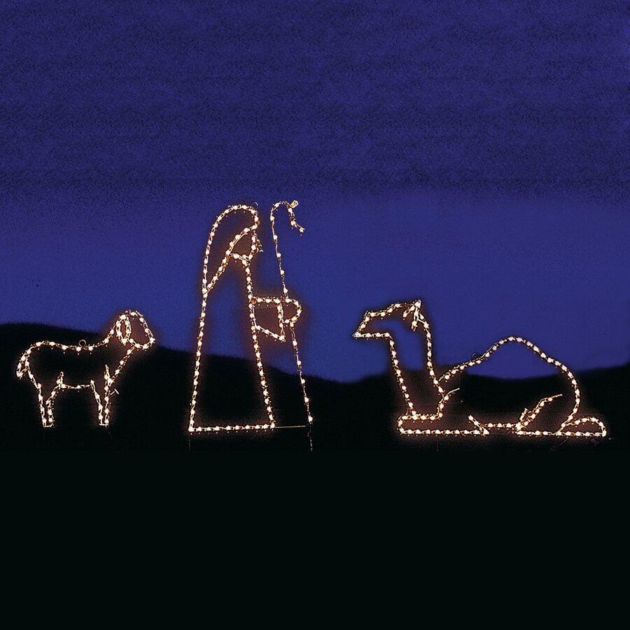 Holiday Lighting Specialists 3.6ft Lamb, Shepherd and Camel Outdoor Christmas Decoration with