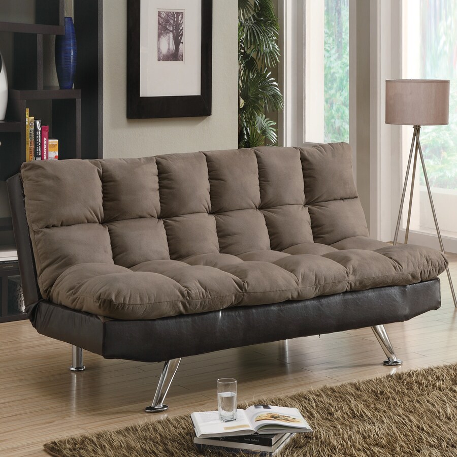 Coaster Fine Furniture Tan/Dark Brown Microfiber Futon at