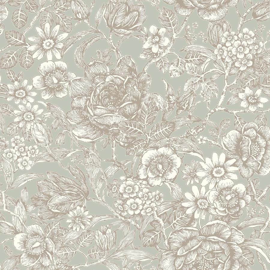 Crown CWV 56.4sq ft Moss Paper Floral Wallpaper at