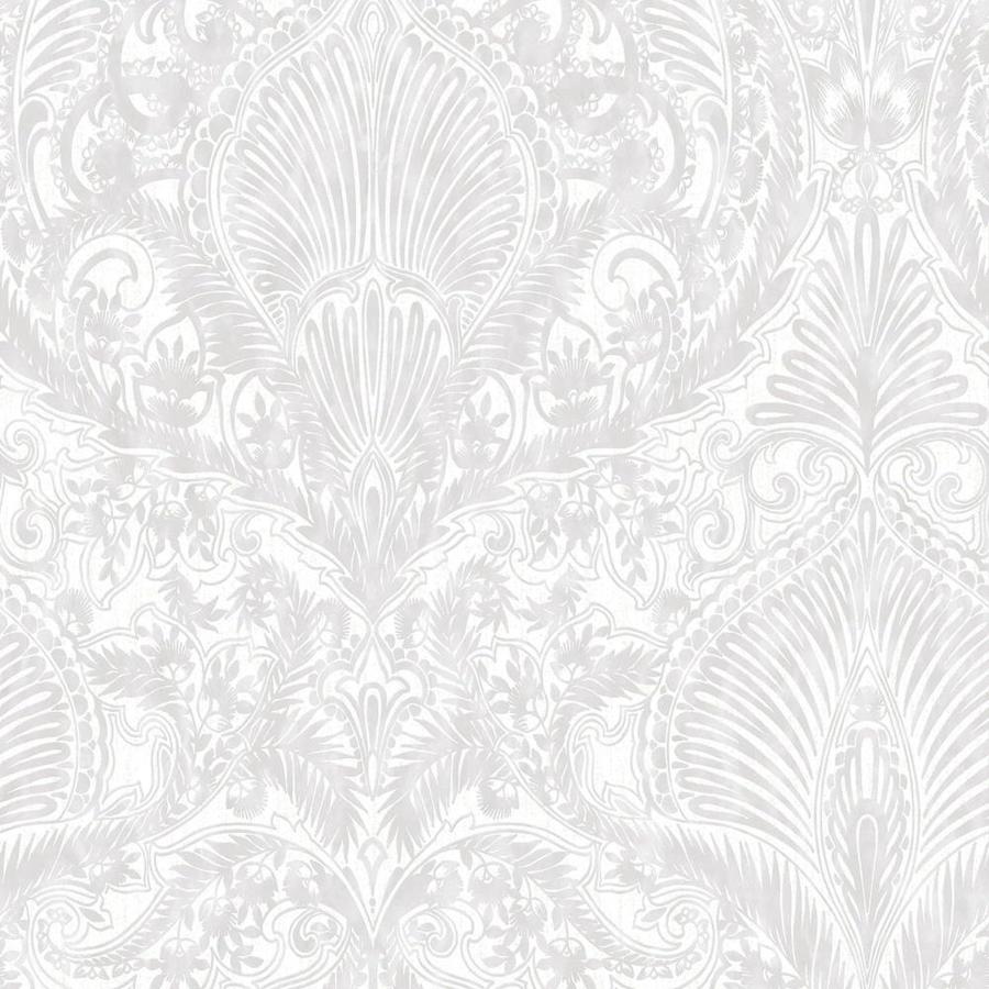 Graham & Brown Julien Macdonald 56sq ft White Vinyl Textured Damask Wallpaper in the Wallpaper