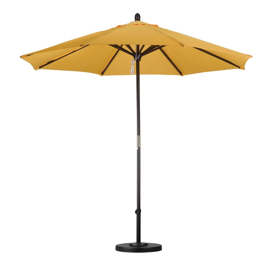 Shop California Umbrella Yellow Market Patio Umbrella 9ft W x 9ft L; Actual 9ft W x