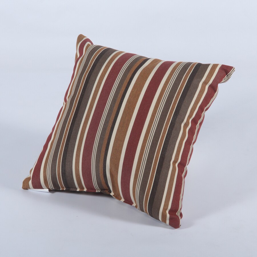 Casual Cushion Brannon Redwood Stripe Square Outdoor Decorative Pillow