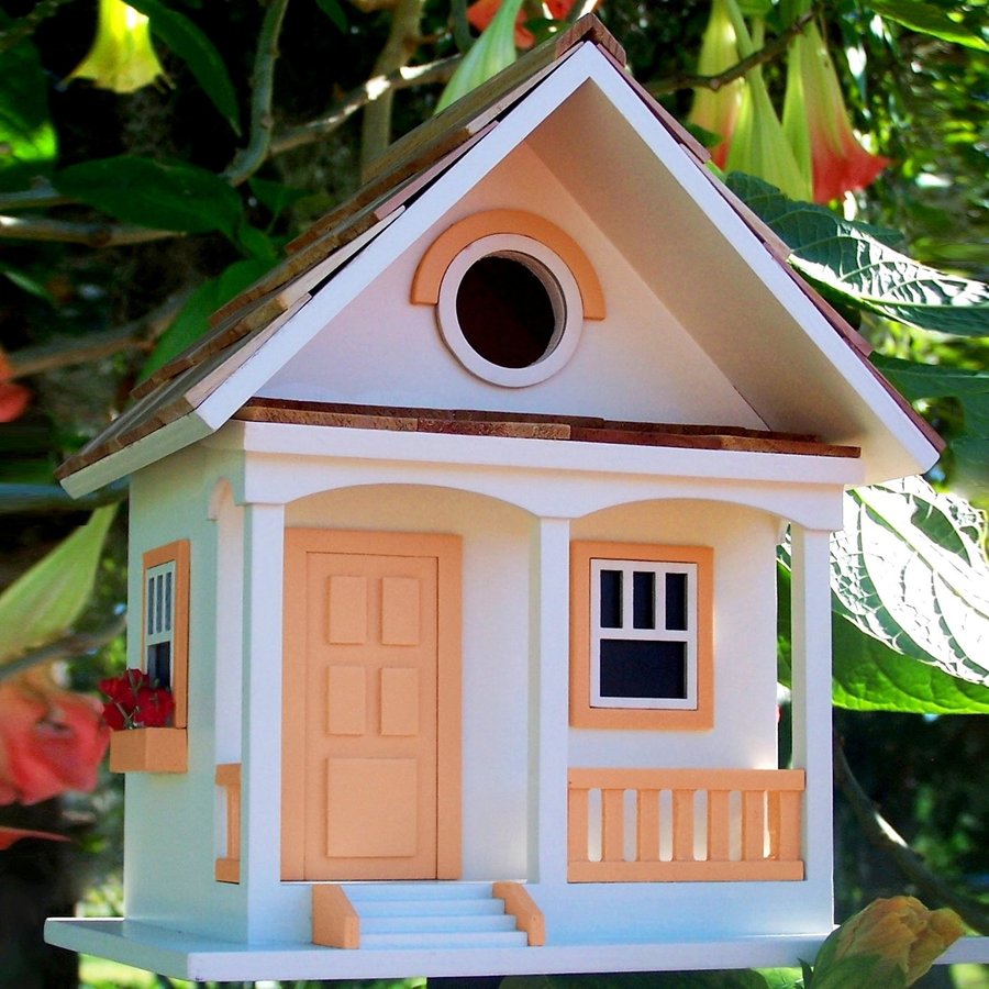 Home Bazaar 6.5in W x 9.5in H x 8.25in D Peaches and Cream Bird