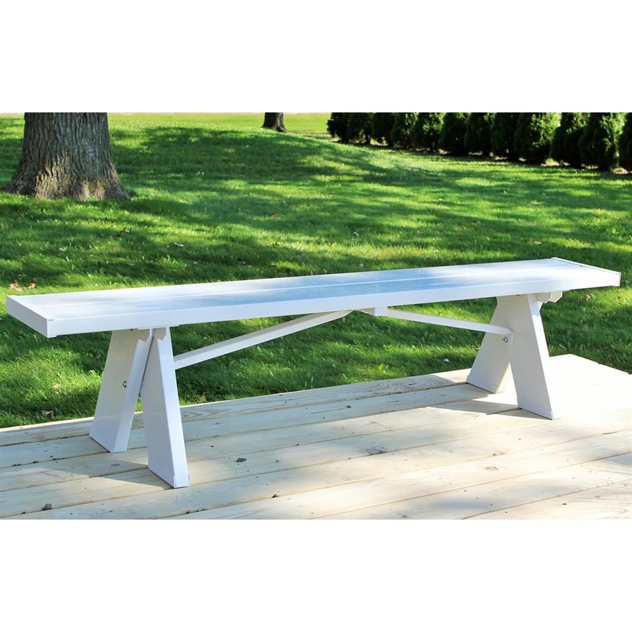 DuraTrel 11in W x 72in L White Plastic Patio Bench at