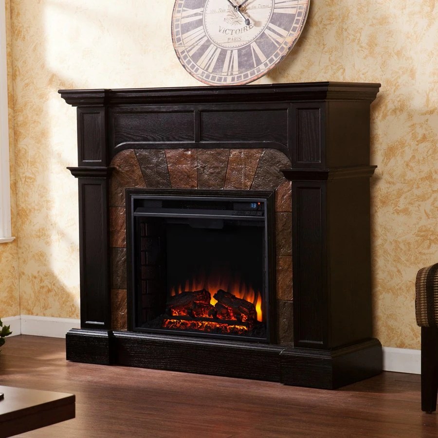 Boston Loft Furnishings 45.5in W 4700BTU Ebony Wood Veneer FanForced