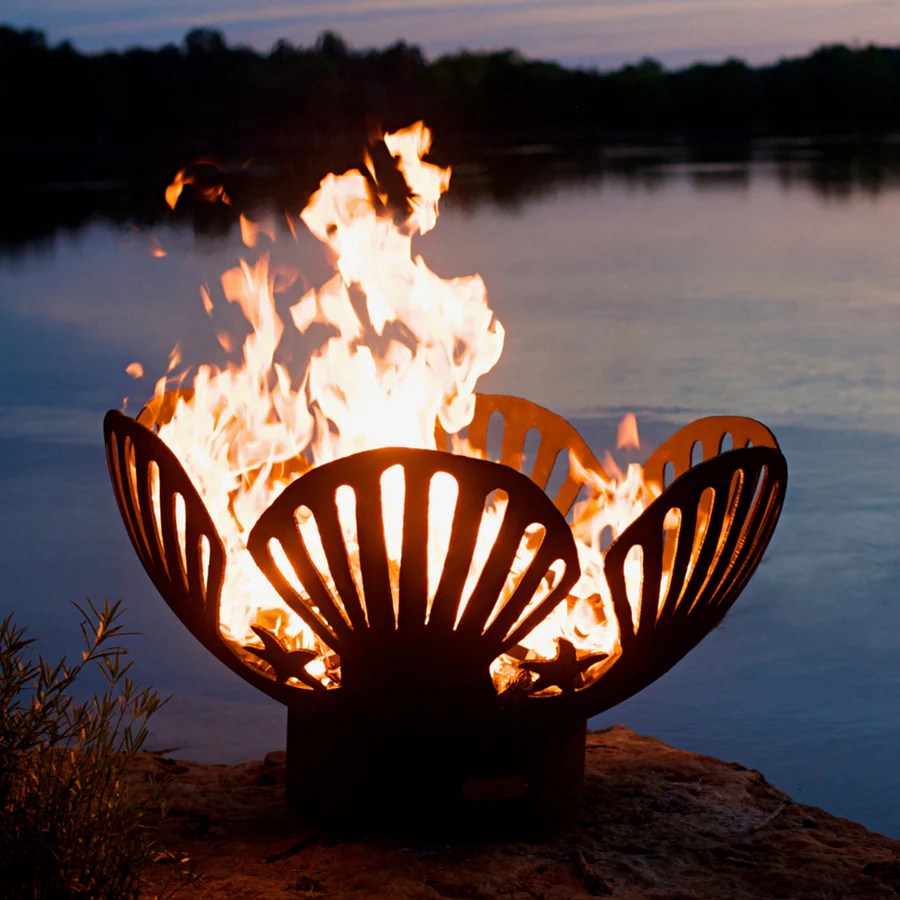 Shop Fire Pit Art 42in W Iron Oxide Patina Steel WoodBurning Fire Pit