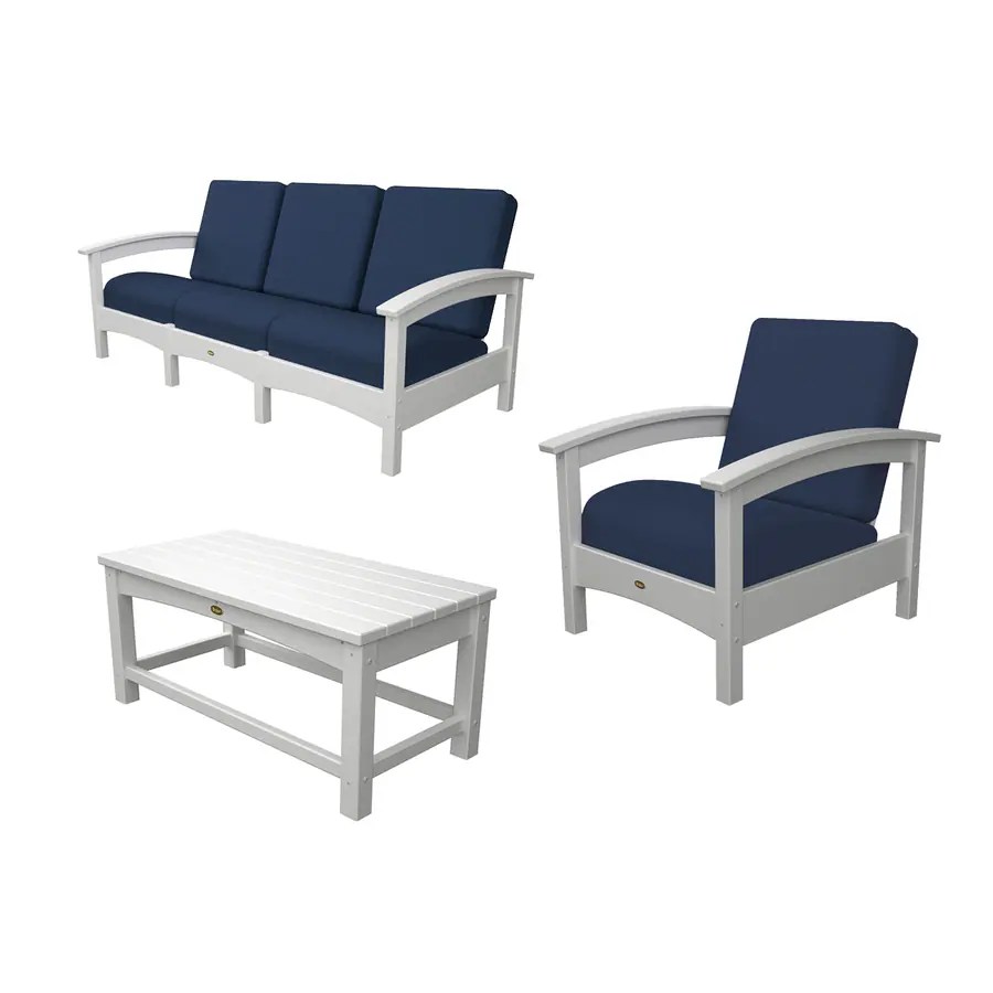 Shop Trex Outdoor Furniture Rockport 3Piece Plastic Patio Conversation