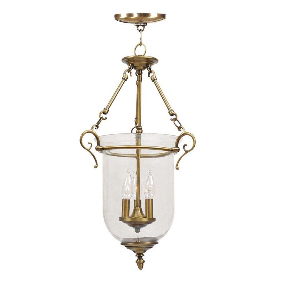 Livex Lighting Legacy Antique Brass Vintage Clear Glass Urn