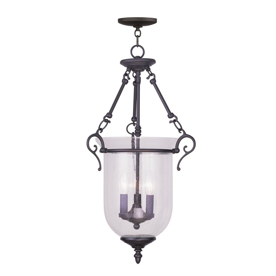 Livex Lighting Legacy Bronze Traditional Seeded Glass Urn Pendant at
